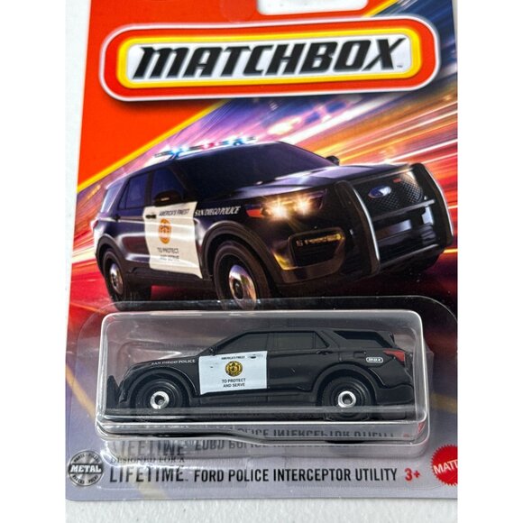 Matchbox Car Ford Police Interceptor Utility Toy Race Cars Kids Diecast Metal - Picture 2 of 8